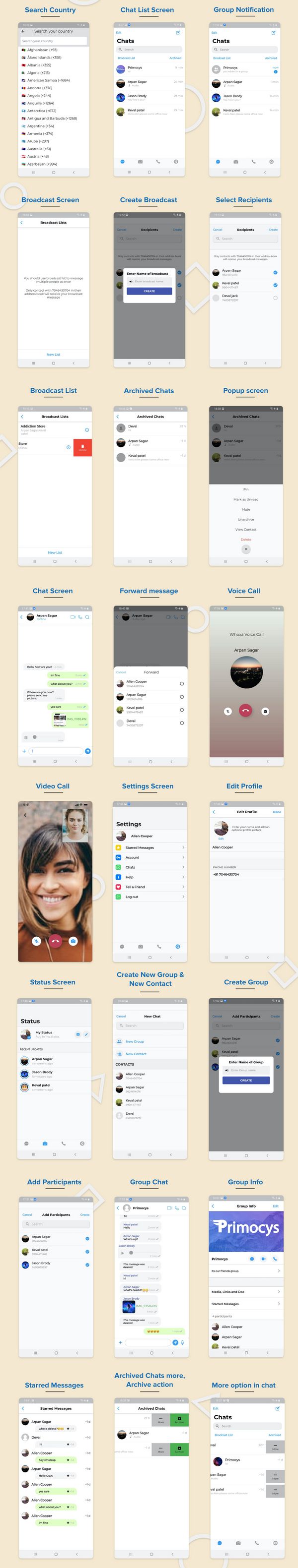 仿WhatsApp音视频聊天应用APP源码V2.0.4 带后台