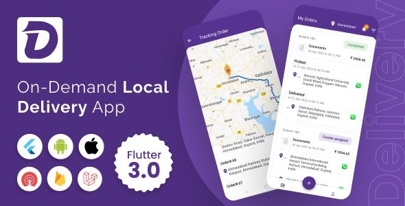 iCourier同城快递上门取件送货Flutter应用APP源码V19.0 + Laravel后端