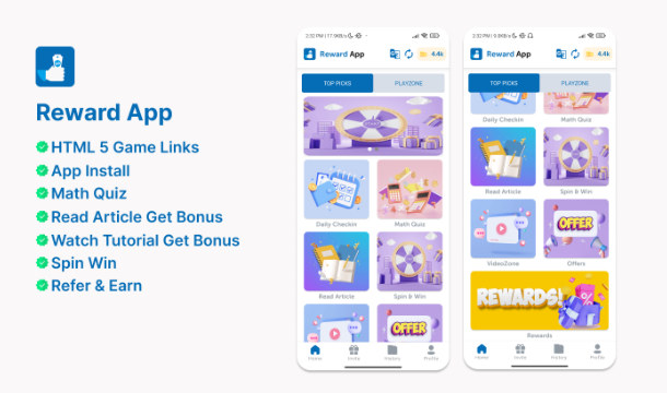 GetCoin玩游戏|安装APP|看视频等多任务赚币Android应用APP源码V5.6