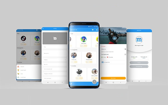 PaidJob英文版主流社交媒体人气关注点赞任务系统Android应用APP源码带后端