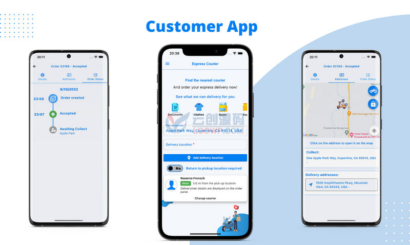 iExpress同城快递上门取件送货Flutter手机APP源码V1.2.1版 用户+快递员+Web前后端