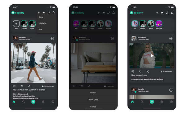 Socialized仿IG社交系统Flutter手机APP源码V2.3 带时间线+即时聊天+通话+直播