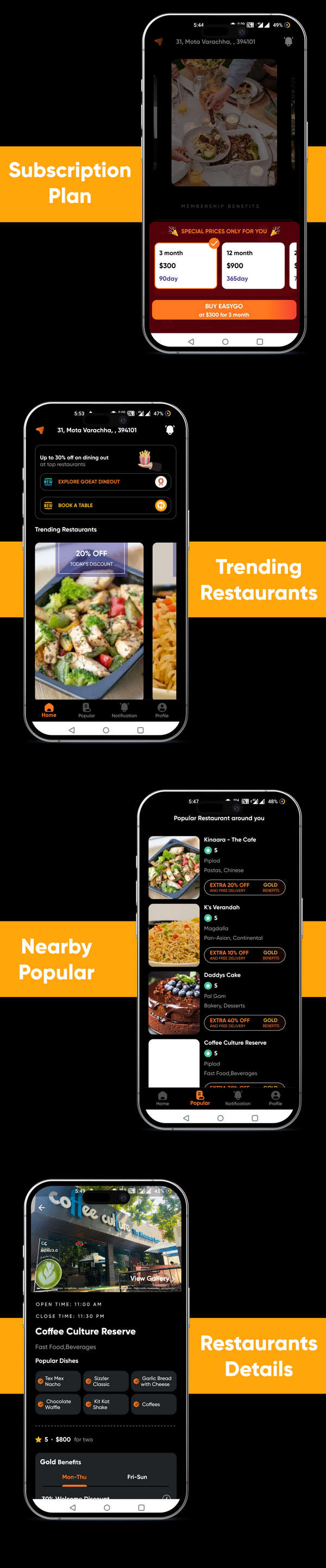 Dineout餐厅优惠促销活动聚合/餐桌预订/外卖预订Flutter双端APP源码
