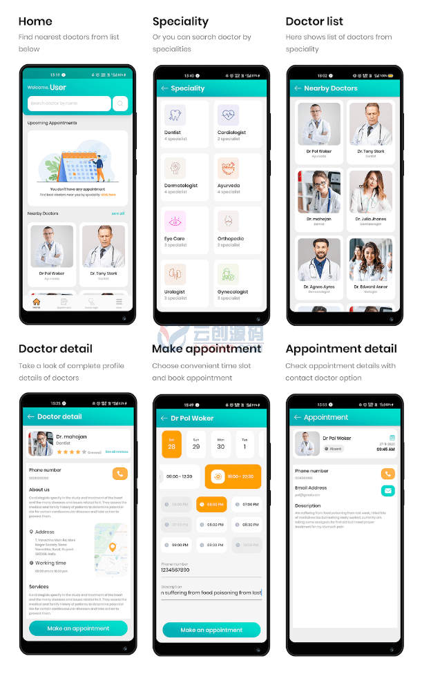DocBook掌上医生预约系统Flutter双端APP源码V5.0
