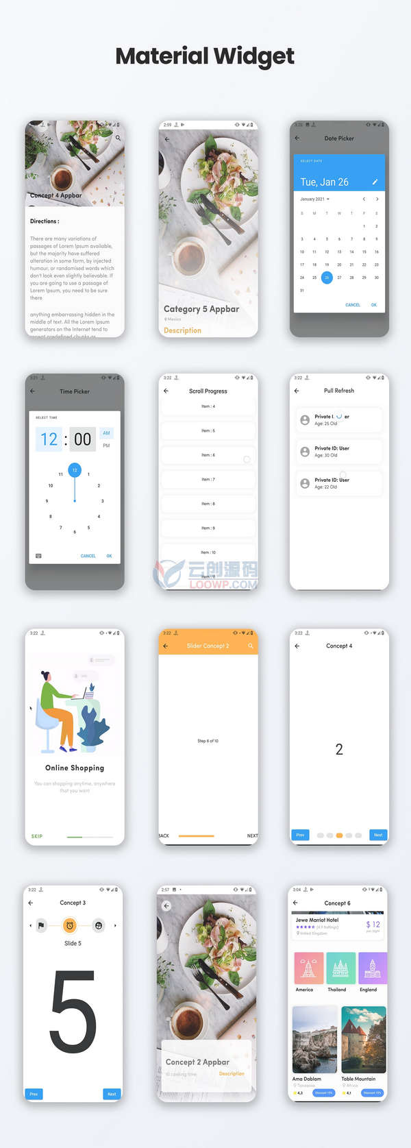 含500+可定制Material风格UI组件包 兼容Flutter 3.0 支持NULL安全