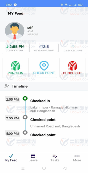 企业员工上班考勤跟踪React Native双端APP源码带后端V2.0