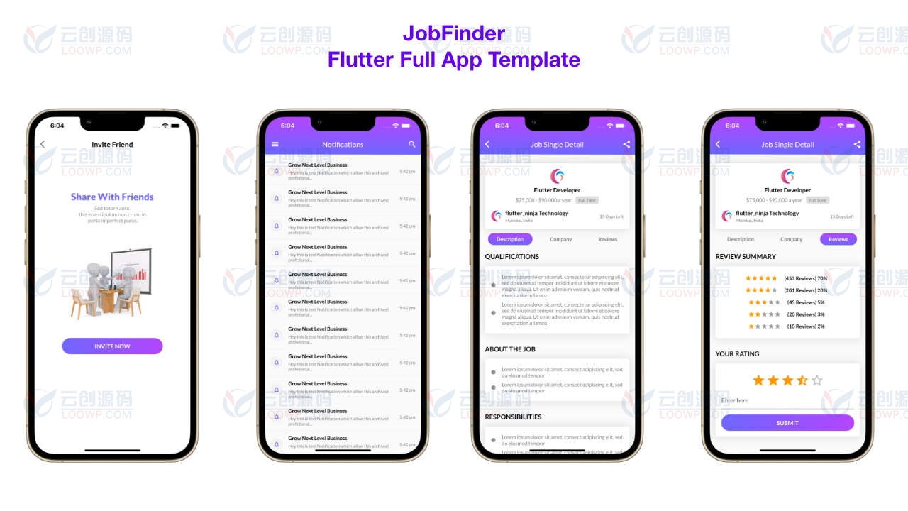 SeekJob求职招聘系统Flutter手机应用APP完整UI模板