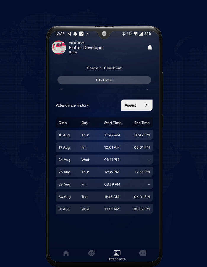 Flutter掌上考勤系统HR人力资源管理APP源码带后端V4.0