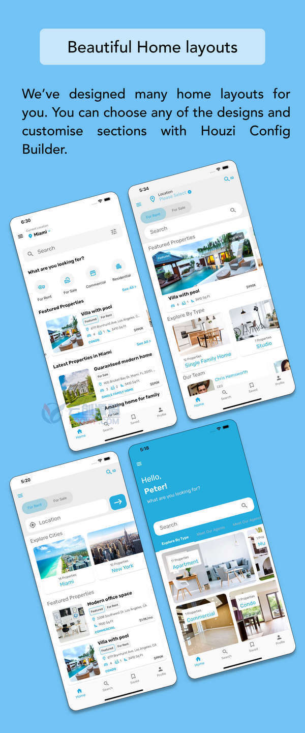 HouseMan掌上租房买房售房Flutter双端APP源码V1.3.9.1
