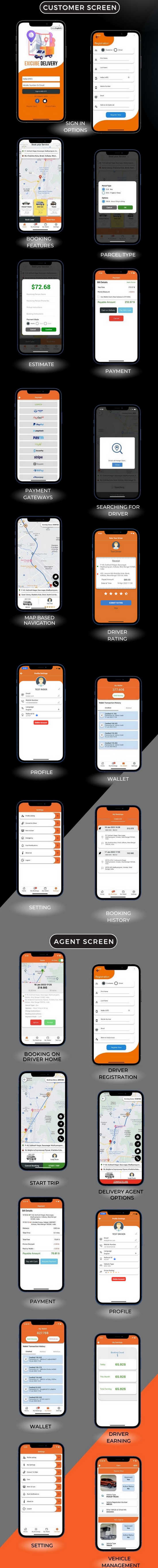 海外版同城快递包裹送货服务预约React Native双端APP源码V3.4