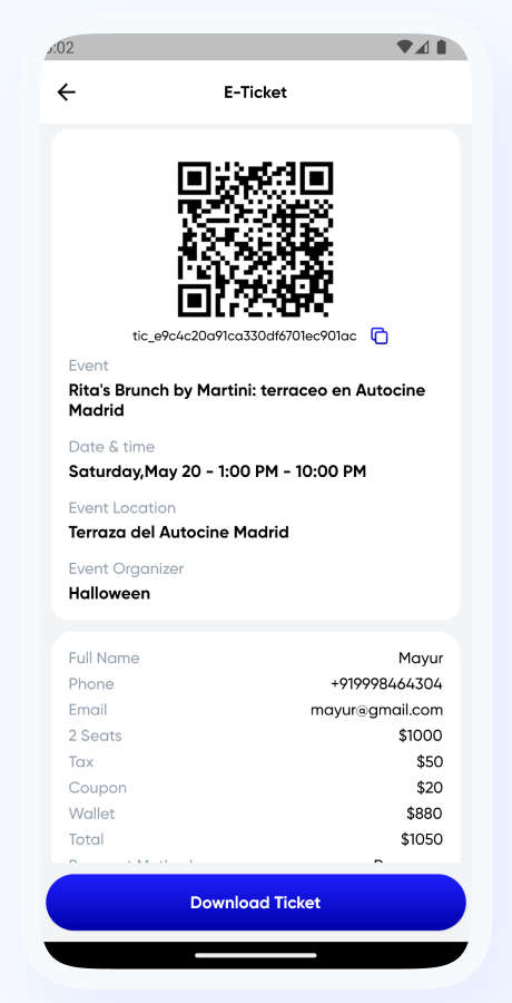 TicketMate多商户活动门票预订系统Flutter双端APP源码