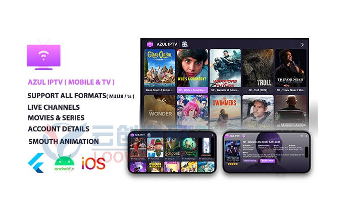 多格式IPTV网络电视系统Flutter手机端和安卓TV端APP源码