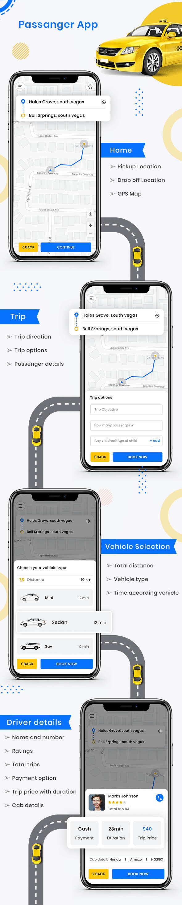 CaBook私家车叫车打车乘车服务预约系统Flutter手机APP源码V4.0.1