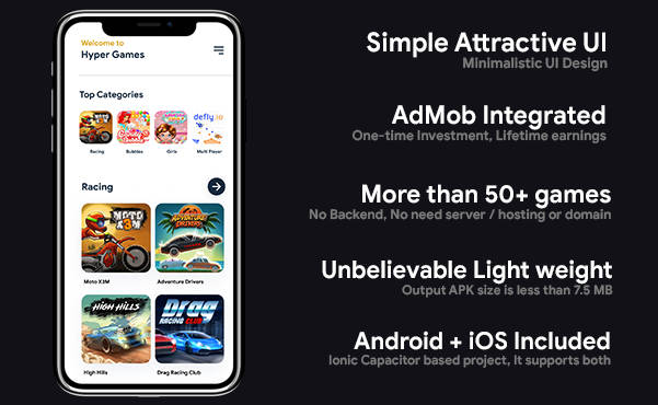 HGames多合一HTML网页游戏聚合Ionic双端APP源码V4.0