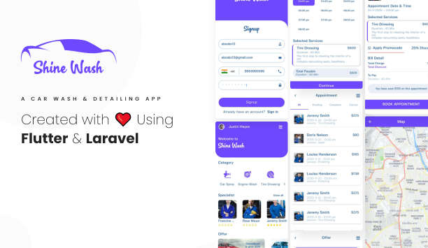 SWash洗车服务预约系统Flutter双端APP源码V2.2 Laravel管理后端