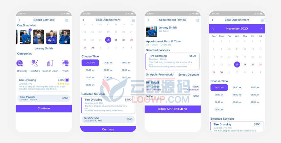 SWash洗车服务预约系统Flutter双端APP源码V2.2 Laravel管理后端