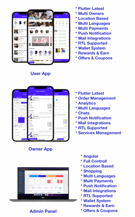 多店版美发沙龙掌上预约系统Flutter双端APP源码V4.0
