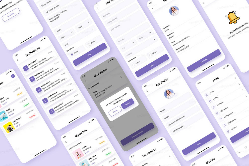 PetMall宠物食品掌上购物和宠物领养Flutter APP UI源码 无后端