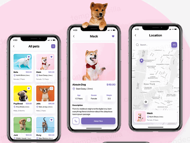 PetMall宠物食品掌上购物和宠物领养Flutter APP UI源码 无后端