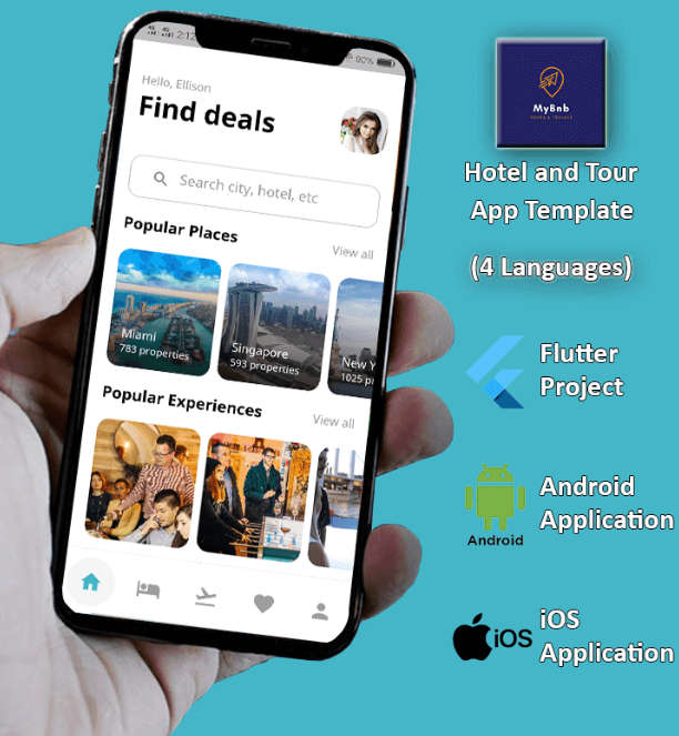 仿AirBnb多语言酒店预订和旅游预订Flutter双端APP源码V1.2(仅UI无后端)