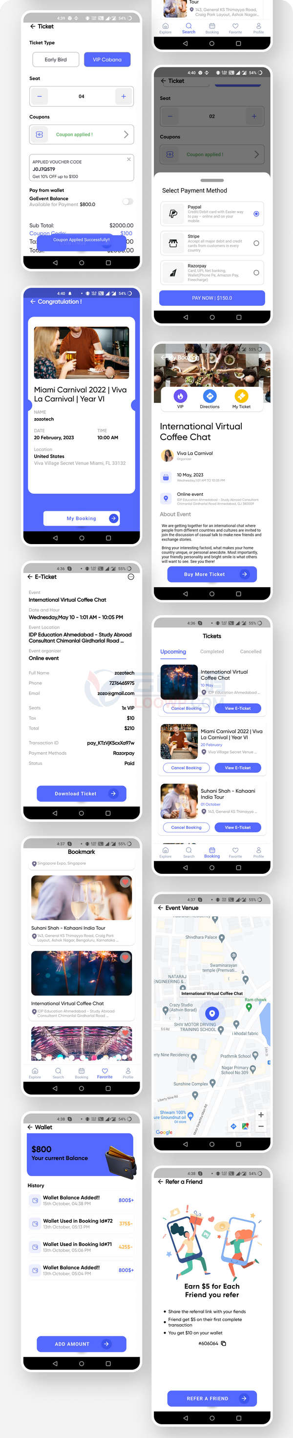BookEvent活动门票预订管理系统Flutter手机APP源码V1.2