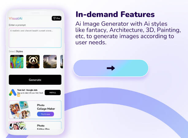 VisionAI智能照片编辑器和AI绘画Android手机APP源码V2.0