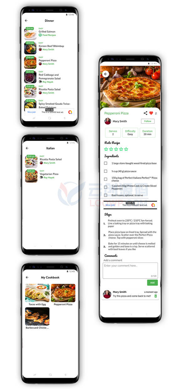 Recipes美食做法食谱分享Flutter双端APP源码V1.8 含Laravel后端