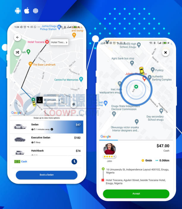 CallTaxi带后台调度网约车打车系统Android+iOS双端原生APP源码V2.1