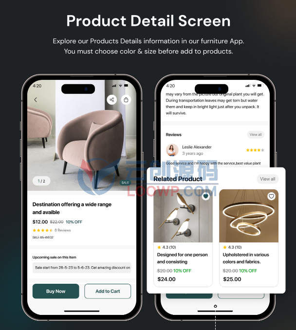 DecorMall在线家具饰品购物平台Flutter手机APP源码 基于WordPress后端