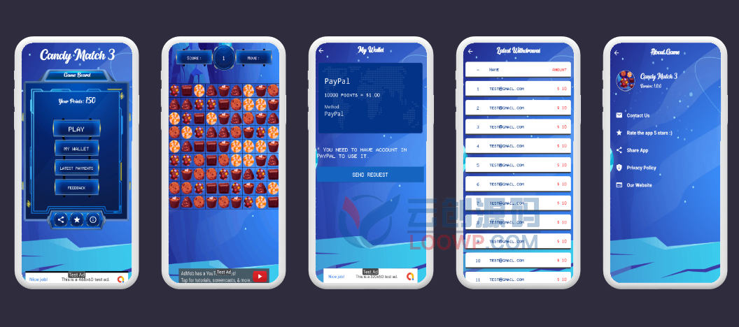 糖果消消乐休闲游戏Android原生APP源码+Web前后端+变现系统