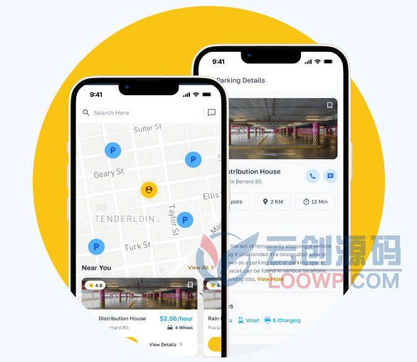 ParkNow停车场车位管理Flutter全套APP源码V1.1