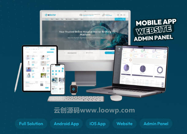 全开源Flutter医院医生预约系统APP源码+Web前后端源码