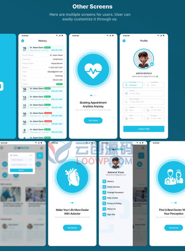 全开源Flutter医院医生预约系统APP源码+Web前后端源码