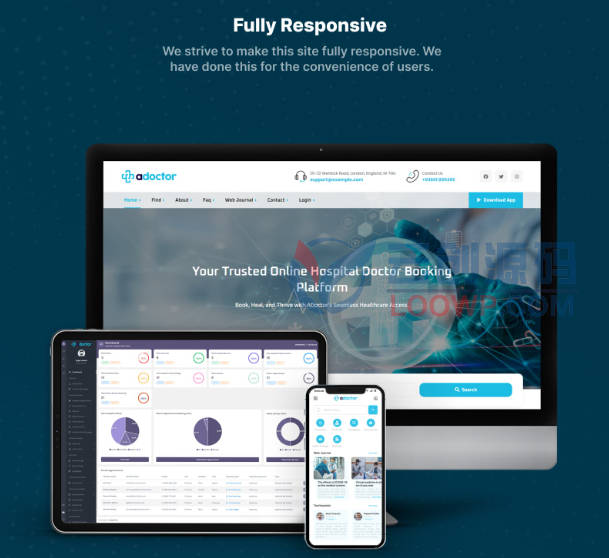 全开源Flutter医院医生预约系统APP源码+Web前后端源码