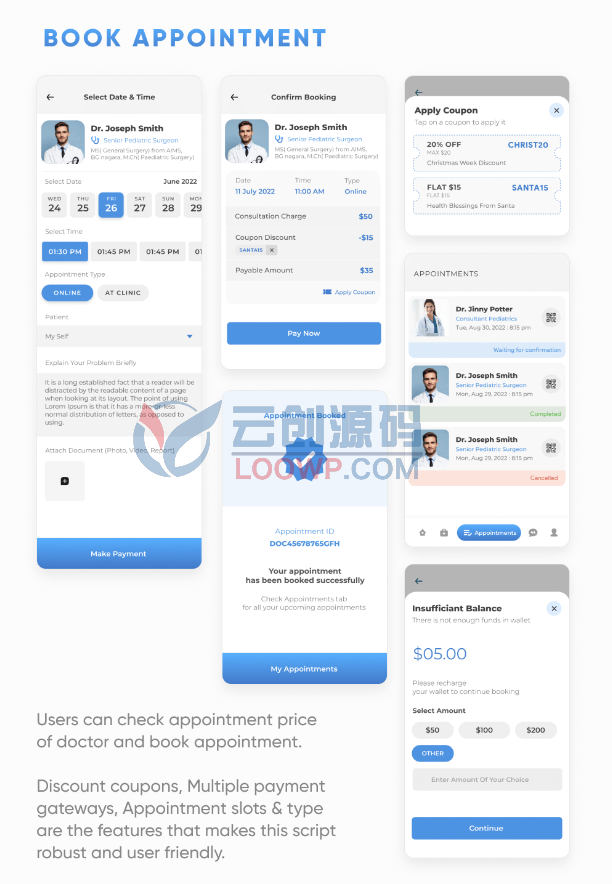 DoctorHub多商户医生预约Flutter在线问诊APP源码含后端