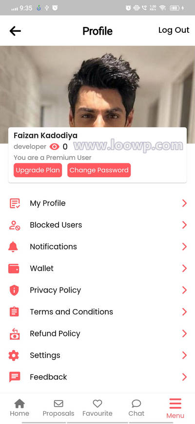 Menu Screen