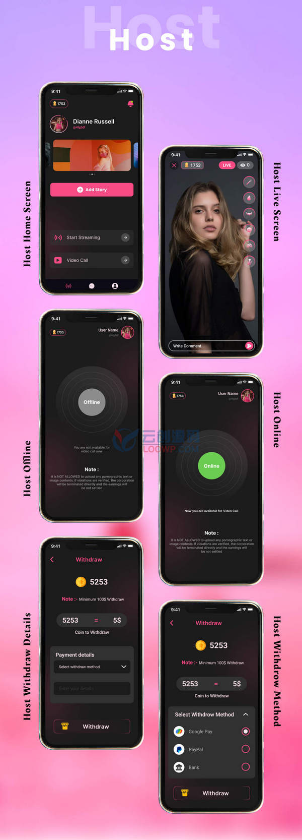 Flutter直播交友APP源码/语音视频聊天源码/主播系统/随机匹配/金币充值
