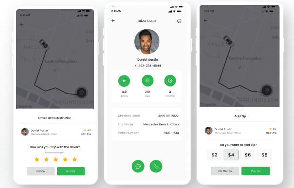 Flutter私家车和出租车预订APP模板 手机打车应用UI源码