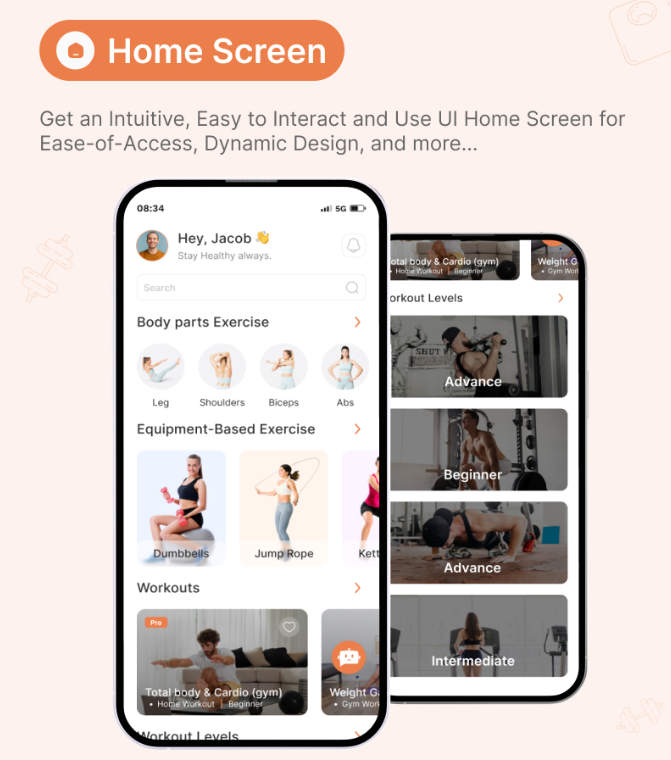 Flutter瘦身减脂运动锻炼APP源码/ChatGPT集成/多语言