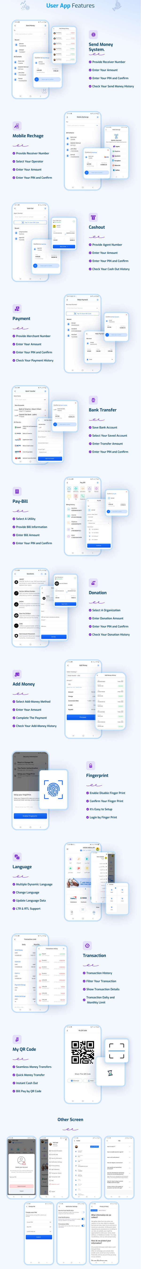 Flutter手机银行和掌上金融服务APP源码/商家+用户+代理APP/落地页+后端