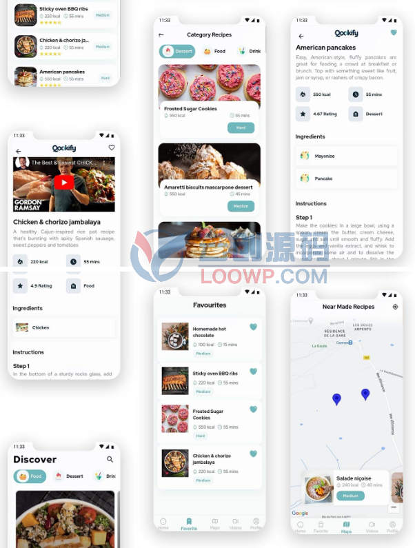 Flutter烹饪做法食谱分享APP源码/食谱管理源码/Android+iOS+后端