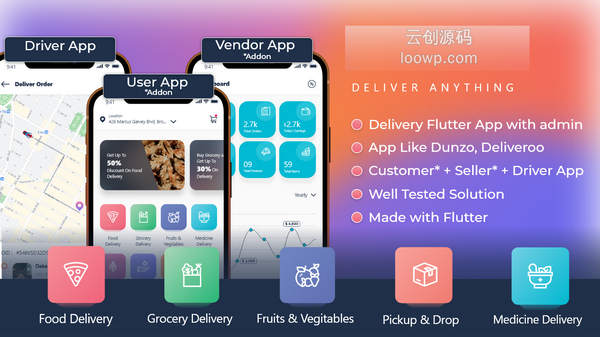 Flutter同城跑腿送货APP源码(含用户、商家、骑手端APP和Web前后端)