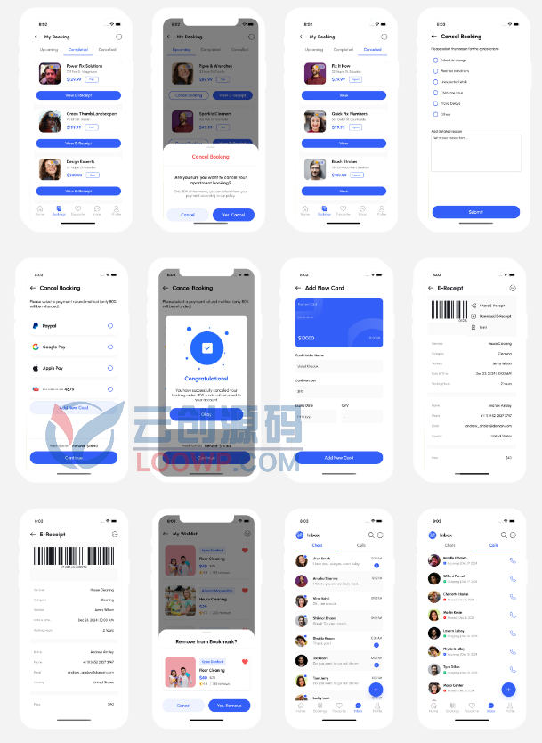 含170屏React Native家政保洁服务预约APP模板