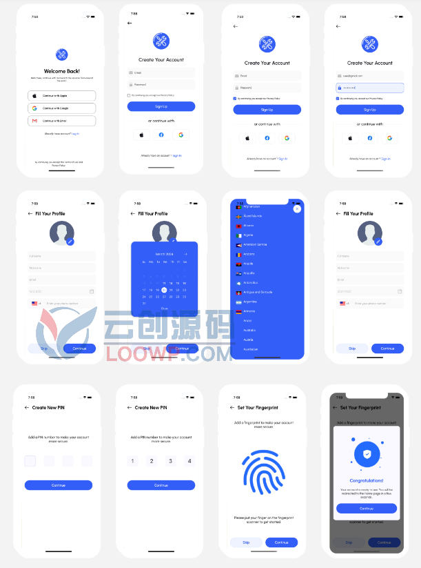 含170屏React Native家政保洁服务预约APP模板