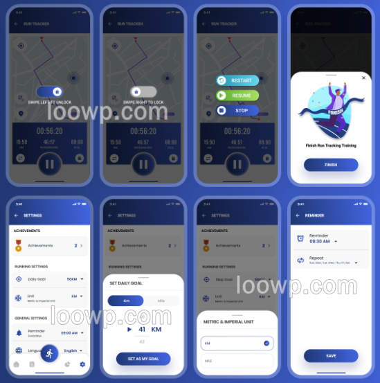 Runman含20语言跑步追踪器Android原生APP源码
