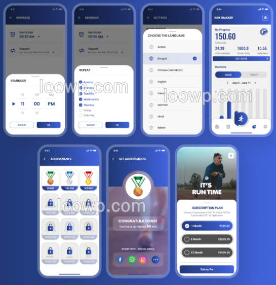 Runman含20语言跑步追踪器Android原生APP源码