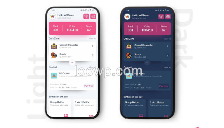 Flutter多题型在线测验游戏APP源码/金币系统/对战PK系统