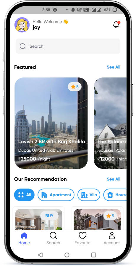 Flutter仿Airbnb掌上租房/掌上售房APP源码/房地产租售列表