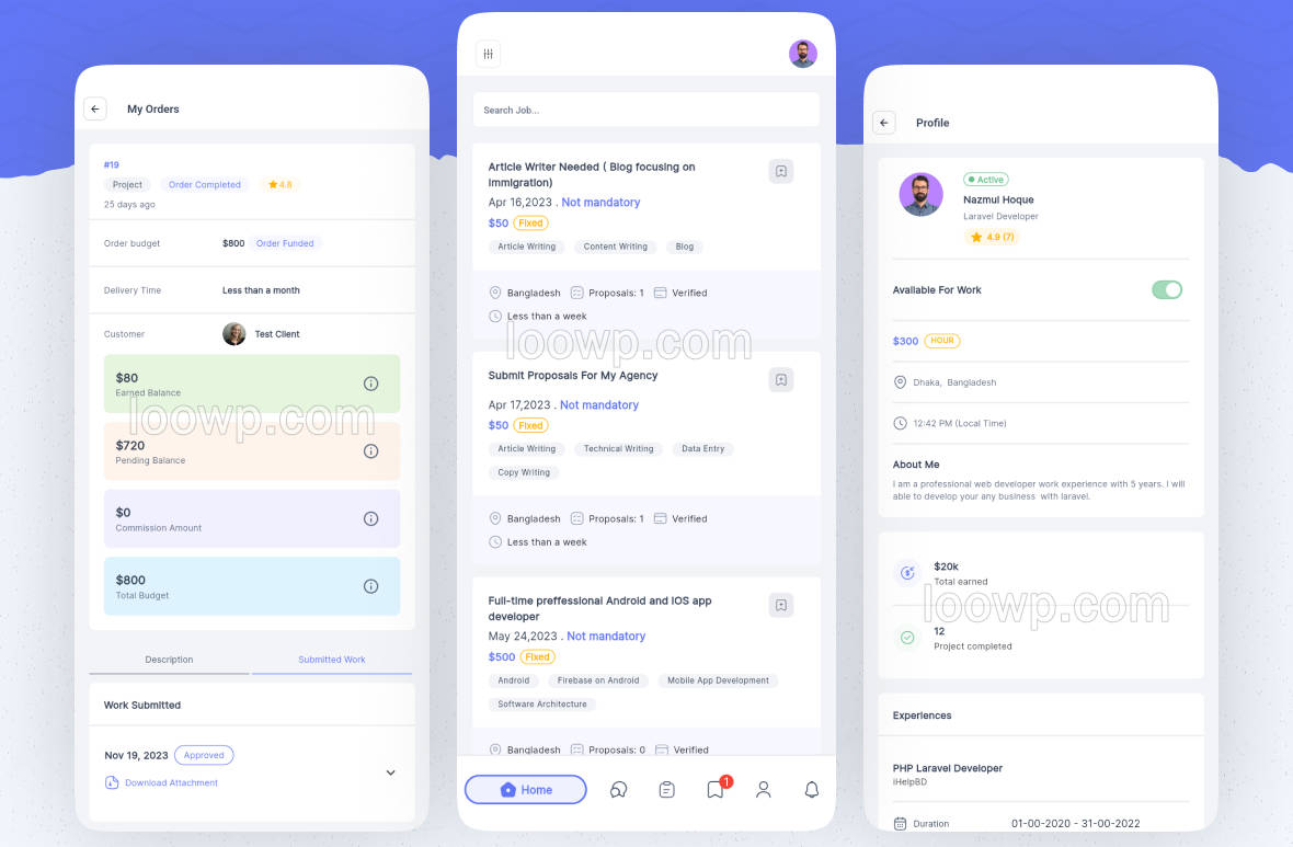 Flutter自由职业兼职服务市场买方卖方APP源码