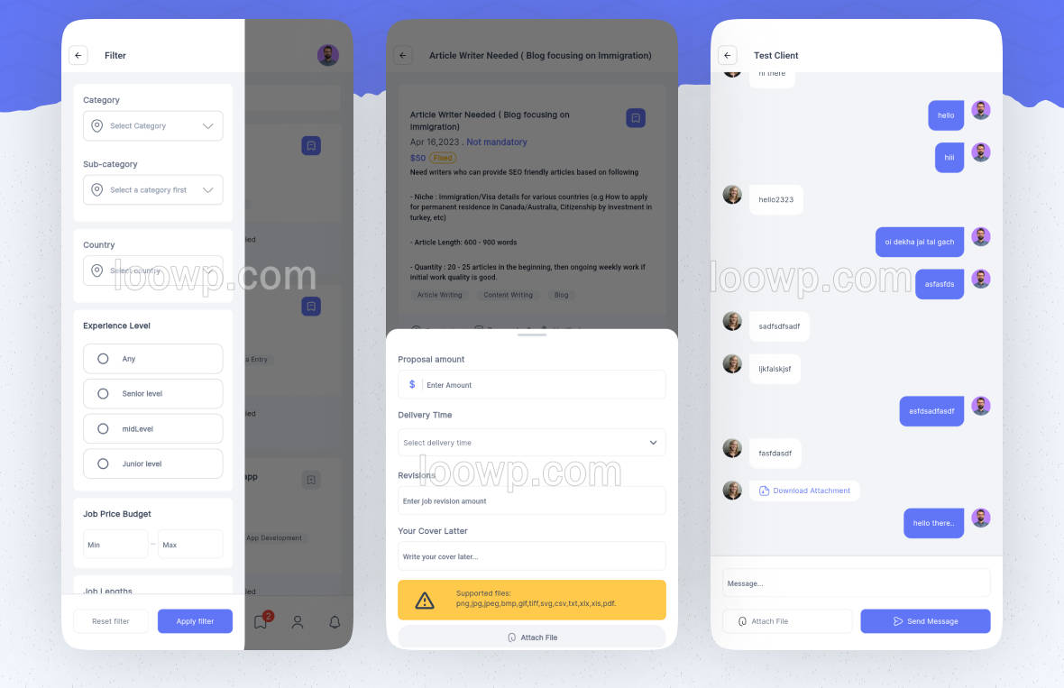 Flutter自由职业兼职服务市场买方卖方APP源码